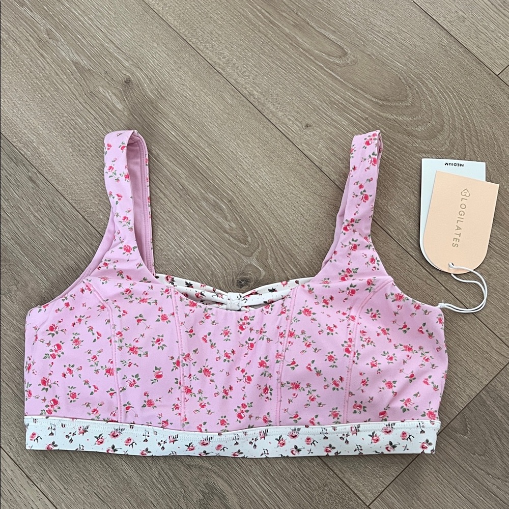 Blogilates Pink Floral Women's Bra
